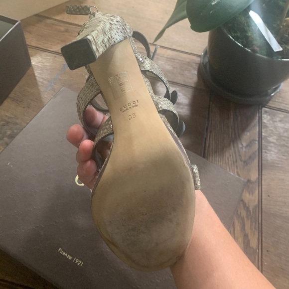 Gucci Python Studded Sandals - Picture 3 of 3